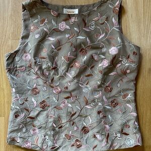 90s Vintage Talbots Floral Sleeveless Top